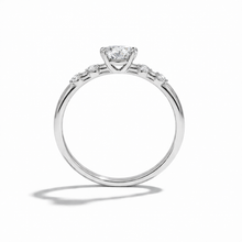 Diamond ring with a white background