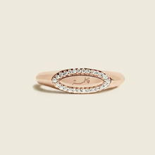 Engravable Diamond Oval Ring