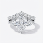 Pear Shaped Ring with Curve Band Engagement Set