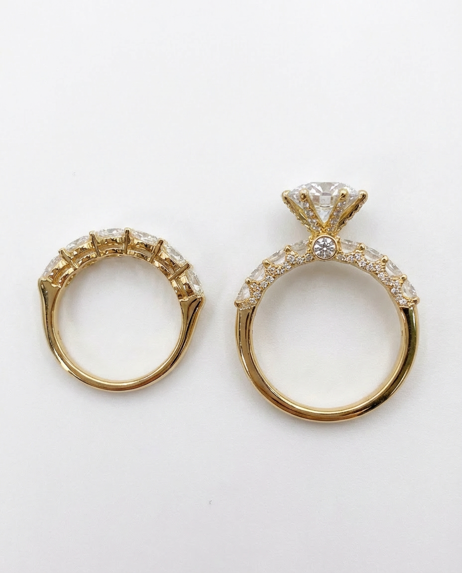 خاتم سوليتير مرصع بالألماس