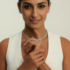 قلادة تنس مرصعة بالألماس عيار 18 قيراطًا