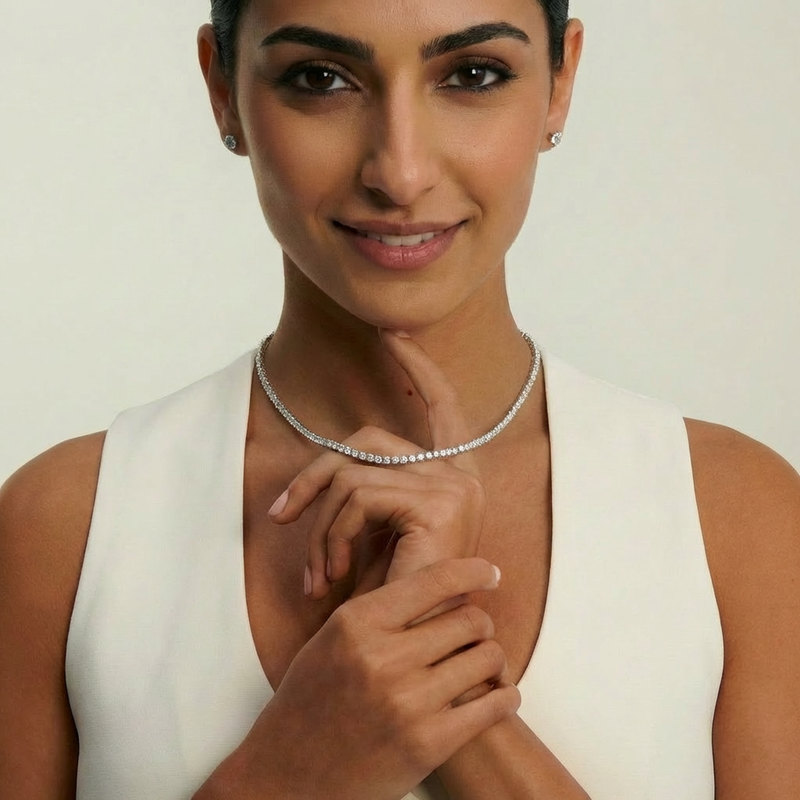 18K Diamond Tennis Necklace