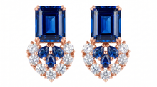 Sea Wave Earrings | Lab-Grown Sapphires & Diamonds | 18K White Gold