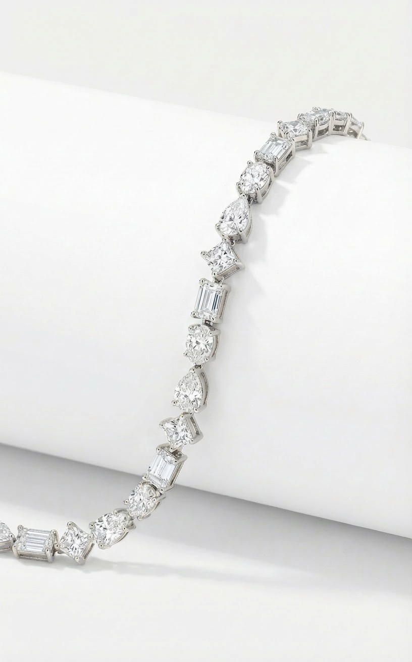 Diamond bracelet on a white background