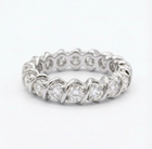 white gold full eternity diamond wedding band on a white background