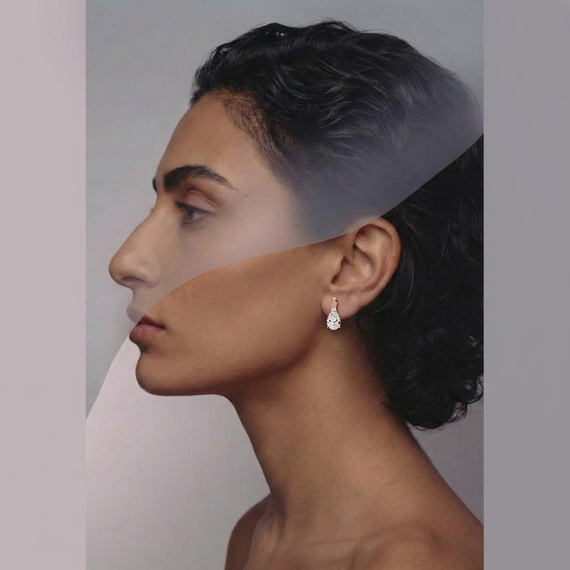 Pear Shaped Diamond Huggies