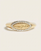 Engravable Diamond Oval Ring