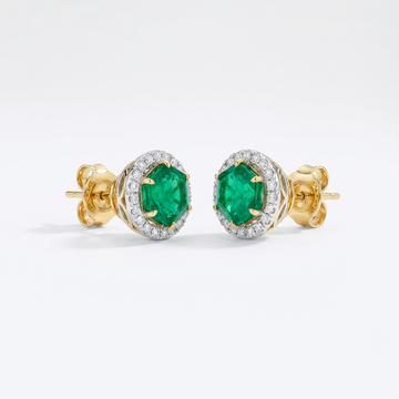 Emerald Hexagon Earrings